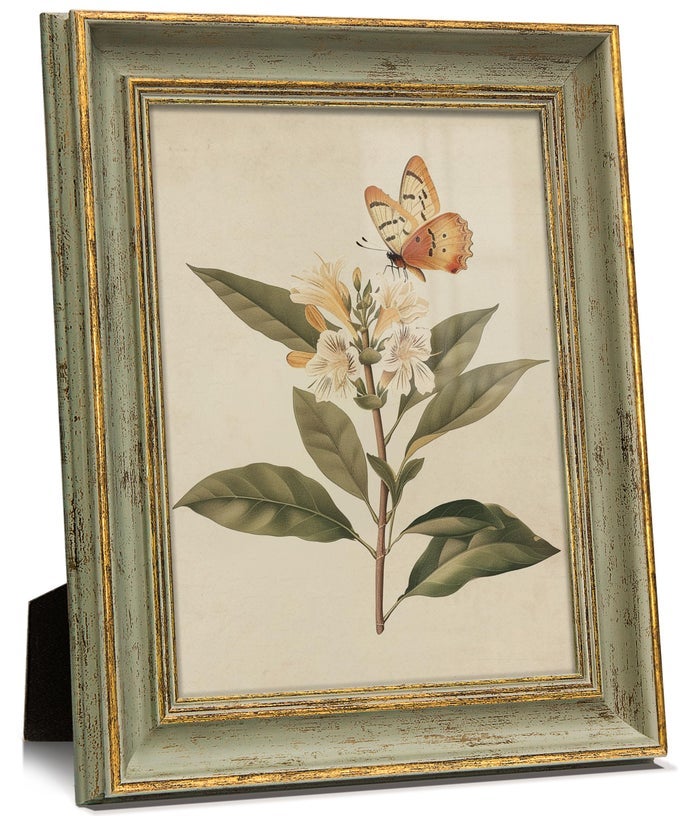 8X10 PICTURE FRAME VINTAGE ANTIQUE RETRO GREEN GOLD 8 X 10 PHOTO FRAME FOR DESK AND WALL HANGING GIFT FOR MOM DAD GRANDMA FAMILY FRIENDS WEDDING