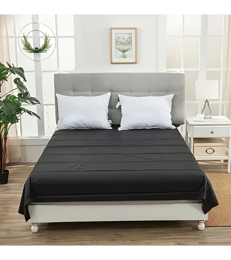 Black PVC Massage Bed Cover 53.15x78.74 Inch Durable Home Spa Use - Image 1
