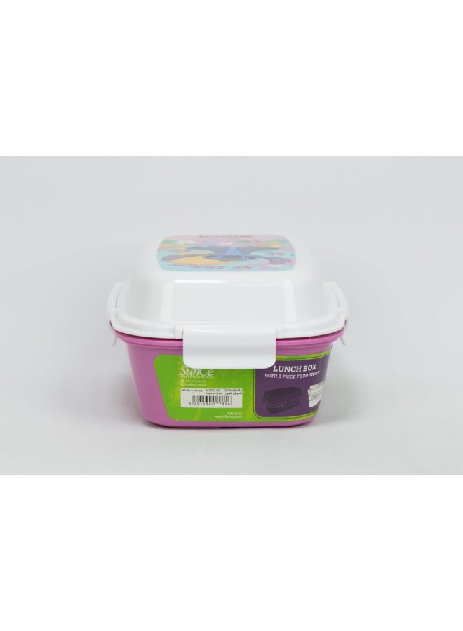 SunCe Disney Stitch 4-Clip Closure Rectangular Lunch Box Pink and White 5.9 x 3.54 x 8.66 Inch SUNS-4404SCH  - Image 4