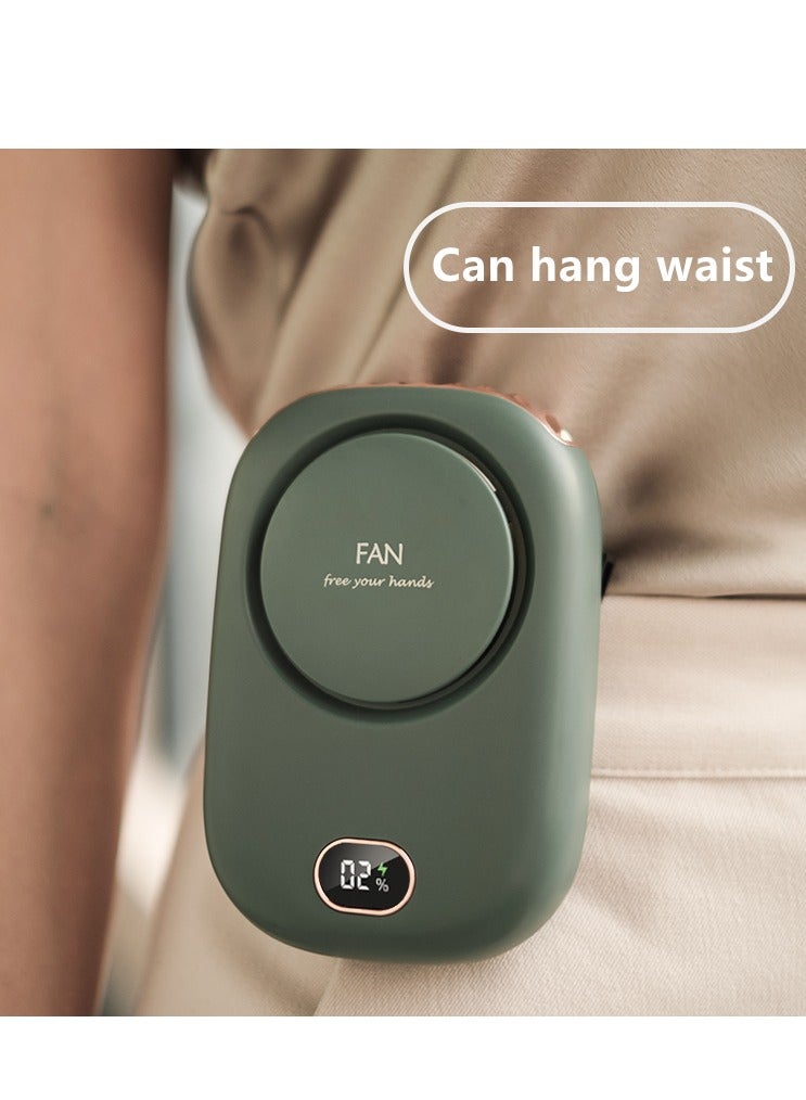 Aquaforest Portable Neck Hanging Fan With Silent Small Fan 2000mAh Power Display USB Interface Rechargeable, 3-speed Adjustment, Wide-angle Air Outlet, Can Be Hung On The Neck, Placed On The Desktop, And Hung On The Waist, Suitable For Family Travel, Commuting, Makeup, And Office Use - Image 3