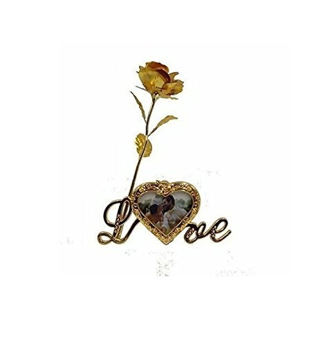 Gift Gallery Gold Plated Gold Rose with Gift Box and With Love Stand With Photo Frame - Image 3