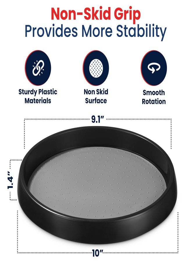 Oizeir 10 Inch Lazy Susan (Set of 4) - Non-Skid Turntable for Cabinet to Maximize Storage and Simplify Accessibility in Kitchen, Bathroom, and Pantry Spaces (Black) - Image 3