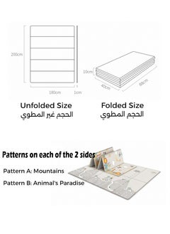 Toyzey Foldable Waterproof Crawling Mat for Babies Infant and Toddlers,Double-Sided Pattern Playmat,Soft and Thicken Foam Floor Carpet for Baby Playing and Crawling,Indoor and Outdoor Use with Portable Storage Bag,Large Size 200*180 cm  - Image 2