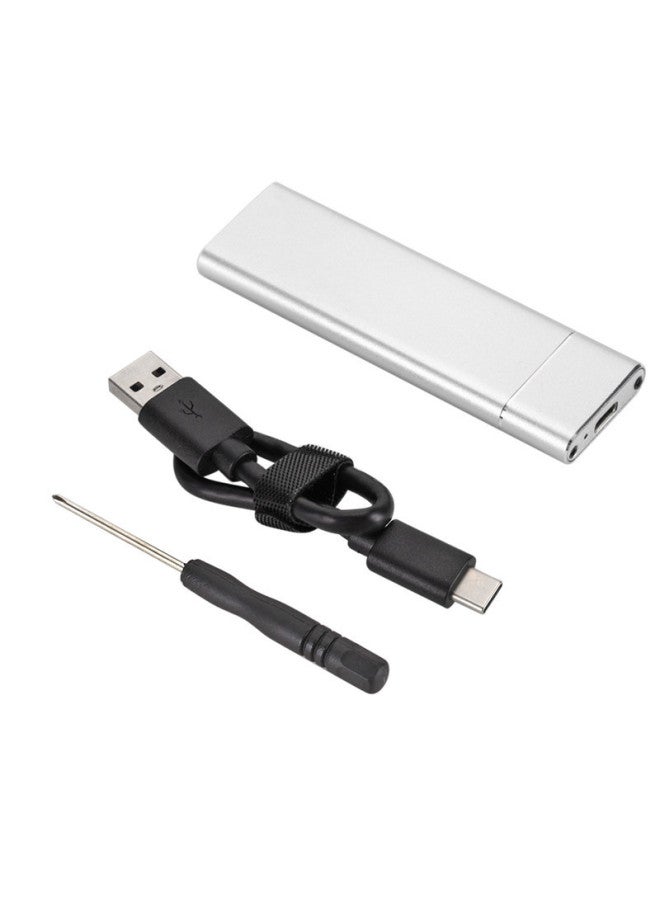 Aluminum Alloy Type C Usb3.1 To M.2 Ngff Solid State Drive Box M.2 Ssd To Usb Mobile Box Digital Computer/mobile Hard Drive-Color:Silver