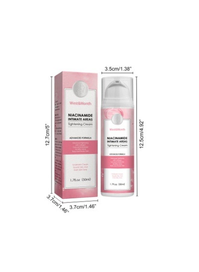 West&Month - Niacinamide Intimate Areas Tightening Cream-Dark Spot Remover, Underarm Cream, Neck, Back, Legs, Elbows, Private Areas, Premium Botanical Ingredients 50ml - Image 1