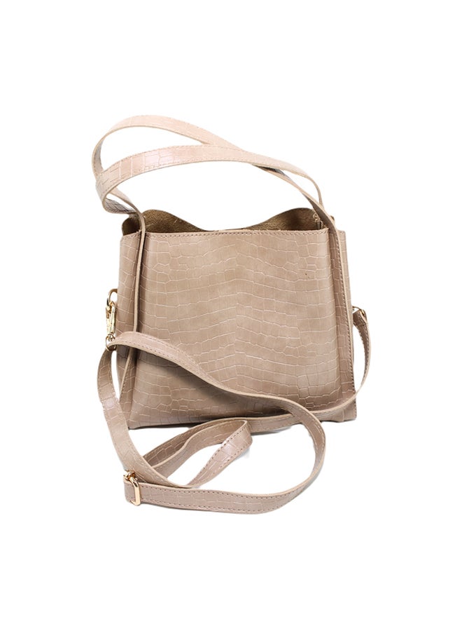 Glitter Women Hand Bag - Light Brown - Image 3