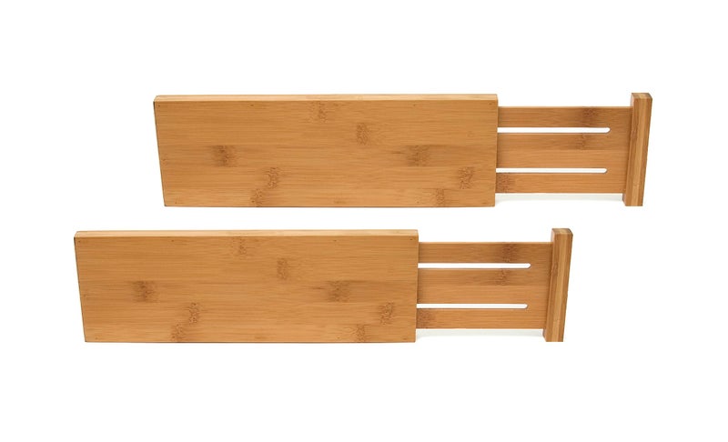 Lipper International 8895 Bamboo Wood Custom Fit Adjustable Dresser Drawer Dividers Set of 2