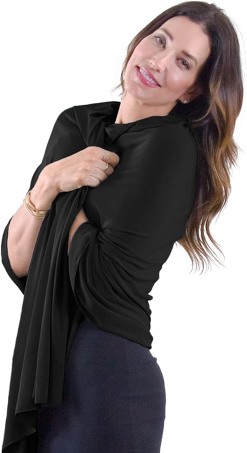 Happyluxe Travel Shawl Wraps for Women - 68x35in Wrap. Lightweight Pashmina, Airplane Travel Blanket Scarf. Made In USA - Image 1