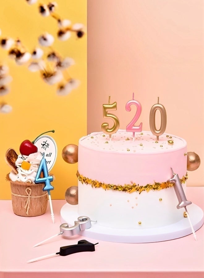 10 Pcs Numeral Birthday Candles Set Glitter Cake Candles Cupcake Candles for Birthday Wedding And Lucky Party Cake Decorations with Golden Color - Image 4