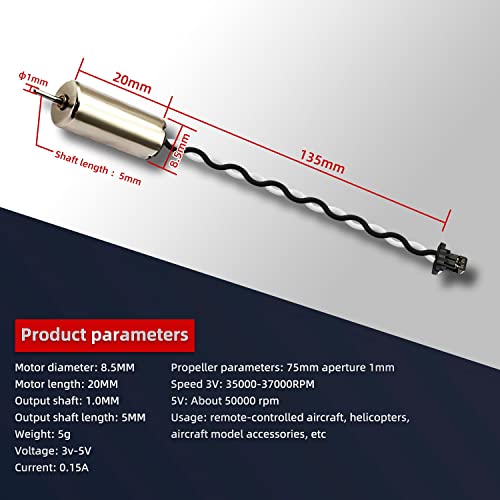 DaFuRui 8 Pack 8520 Motor 8.5x20mm Coreless Brushed Motor 3.7V 53000Rpm Mini DC Motors - Image 2