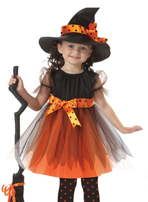 طقم فستان تنكر للهالوين للفتيات من 8-9 سنوات