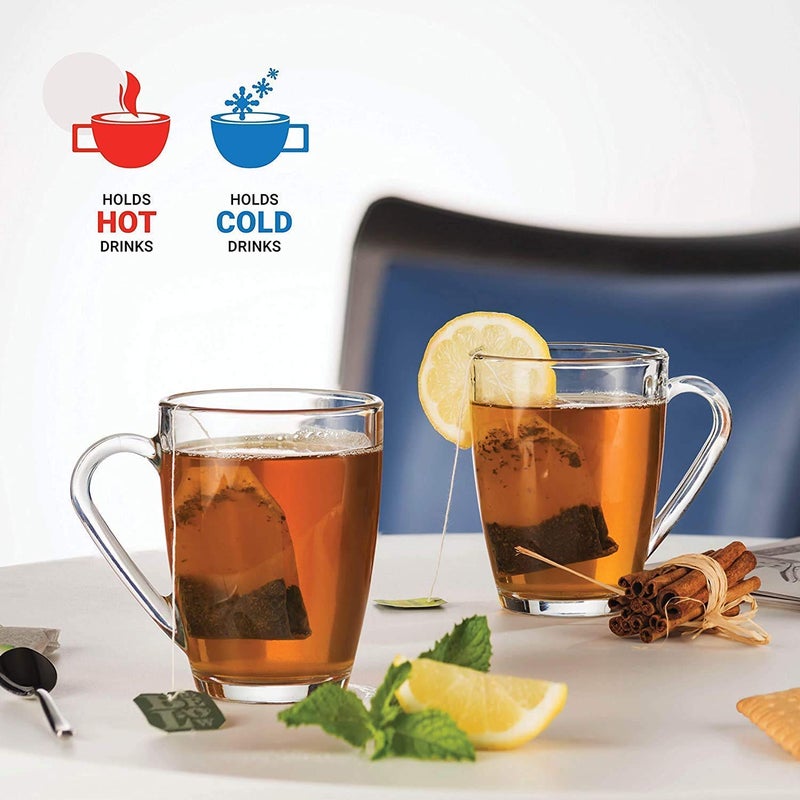 TIENER Transparent Tea and Coffee Cup Glass Cups Clear Tea Cups Glass 230ml Set of 6 - Image 3