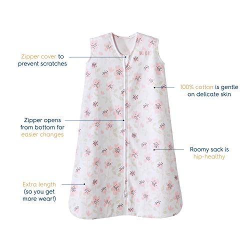 HALO SleepSack 100 Cotton Wearable Blanket Swaddle Transition Sleeping Bag TOG 05 Wildflower Blush Large - Image 3
