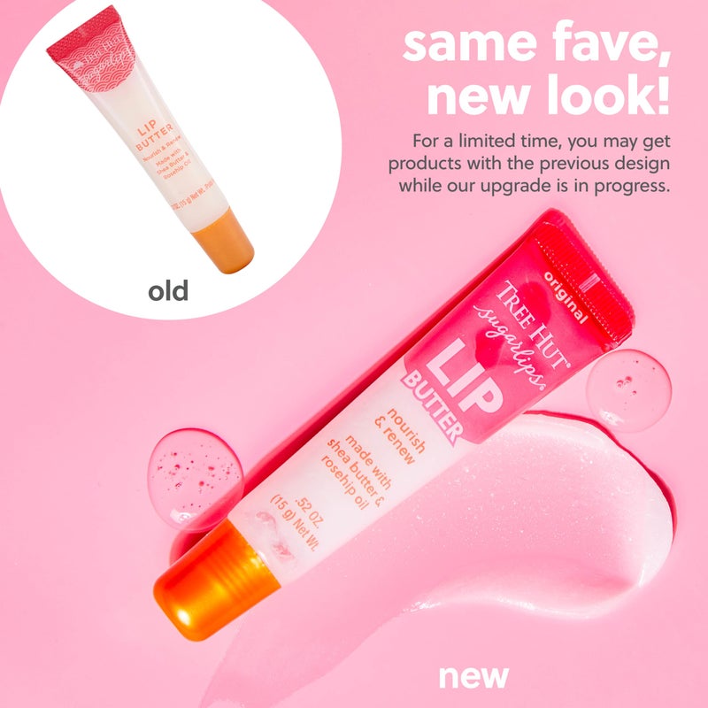 Tree Hut Original Sugarlips Lip Butter, Hydrating Lip Care to Lock in Moisture & Nourish Lips, Soft & Smooth Finish, Holiday Gift & Stocking Stuffer, 0.52 fl oz - Image 1