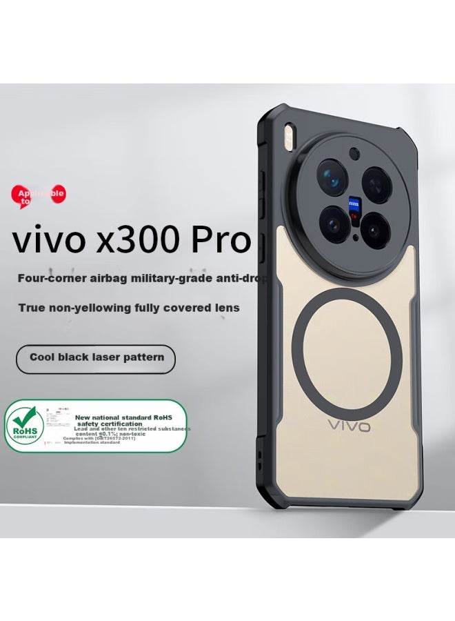 Xundd Compatible With Vivo X300 Pro Phone Case, Airbag Drop Protection, Magnetic Silicone Transparent Full-cover Lens, Slim Minimalist Uni Protective Case