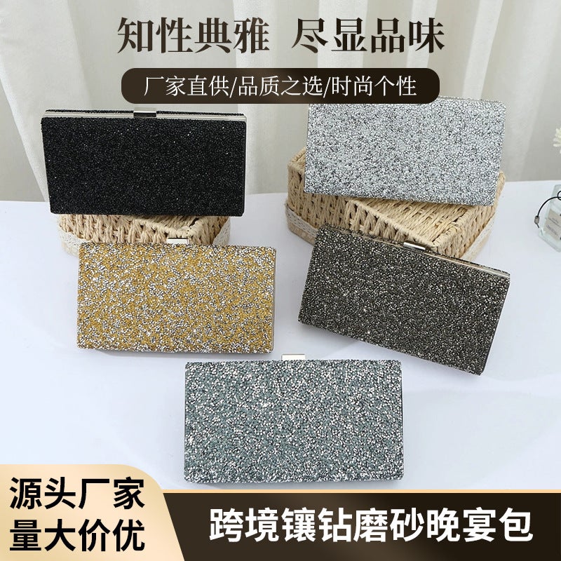 Bag Women'S Diamond-Encrusted Matte Dinner Bag Fashion Socialite Banquet Handbag High-End Ladies Bag - Image 2