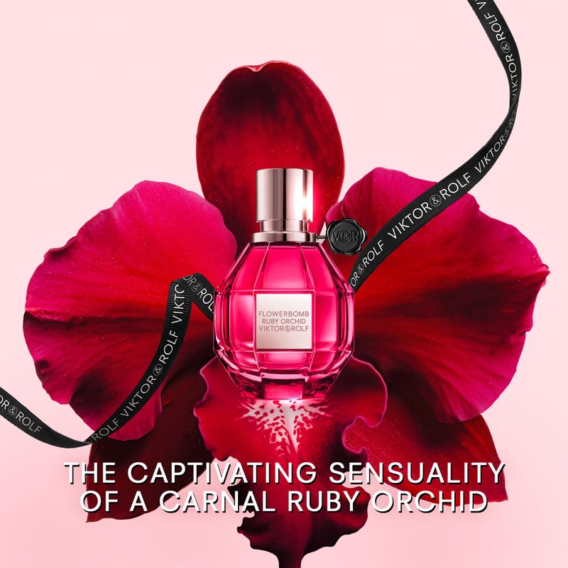 VIKTOR & ROLF فيكتور ورولف - فلووربومب روبي أوركيد أو دو بارفان - عطر نسائي - زهري وفاكهي - مع نكهات الفانيليا والخوخ - 1.7 أونصة سائلة - Image 3