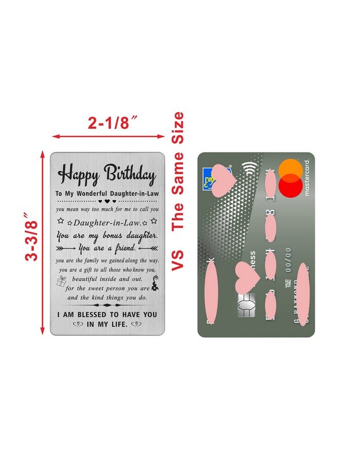 DEGASKEN - Birthday Card Gifts For Daughter In Law Personalized Steel Engraved Wallet Card - Image 1