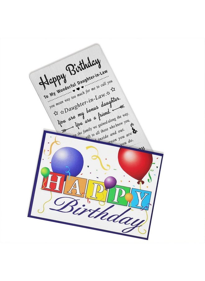 DEGASKEN - Birthday Card Gifts For Daughter In Law Personalized Steel Engraved Wallet Card - Image 1