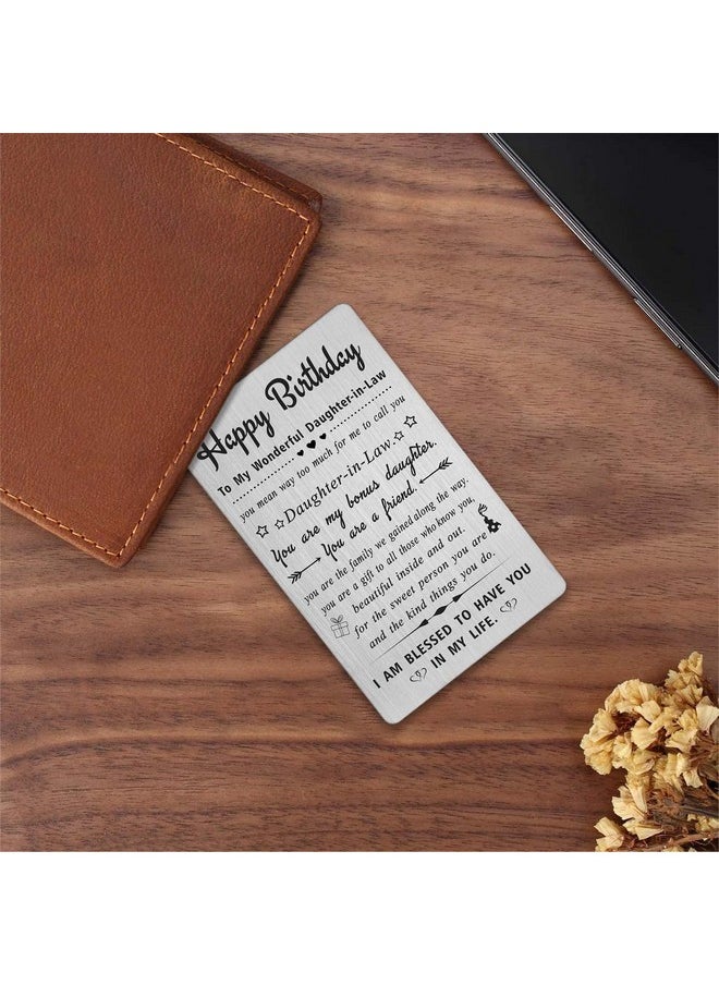DEGASKEN - Birthday Card Gifts For Daughter In Law Personalized Steel Engraved Wallet Card - Image 1