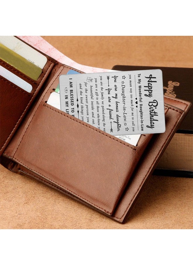 DEGASKEN - Birthday Card Gifts For Daughter In Law Personalized Steel Engraved Wallet Card - Image 1