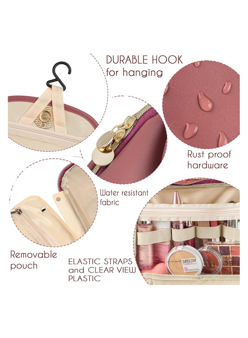 عام حقائب مستحضرات تجميل للنساء، حقيبة للعناية بالبشرة، حقيبة أدوات تجميل، حقيبة سفر مع خطاف للتعليق. - Image 2