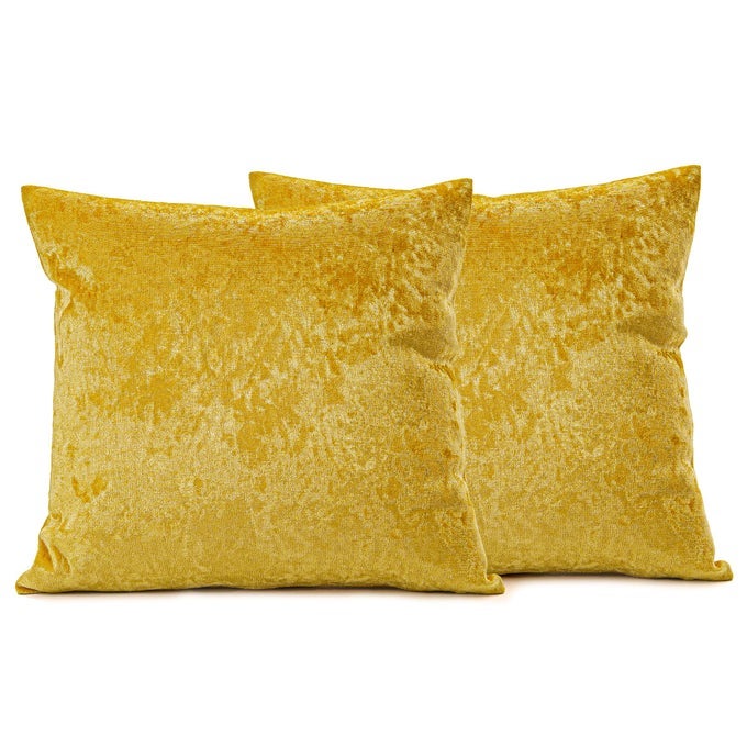 DECORATIVE THROW PILLOW COVERS PACK OF 2 VELVET THROW PILLOW CASES FOR COUCH PILLOWS COVER BEDROOM LIVING ROOM OUTDOOR PILLOW COVERS 18X18 INCH GOLD