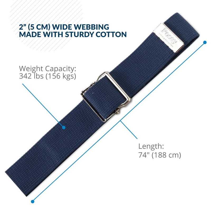 Posey حزام المشي TIDI Posey، أزرق بحري، طويل، 74" – حزام المشي وحزام المشي – الكمية: 1 – مستلزمات طبية للممرضات، العلاج الطبيعي ورعاية المنزل (6528L) - Image 4