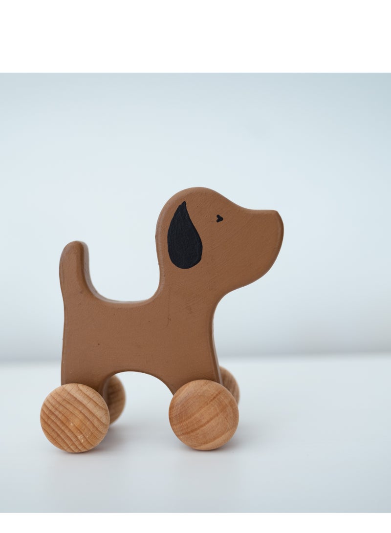 بيرتش آند باغز لعبة الأسطوانة الحيوانية الكلب لعبة خشبية صغيرة الكلب، هدية للأطفال، هدية الطفل، لعبة صديقة للبيئة، لعبة شخصية، هدية لعبة والدورف - Image 1