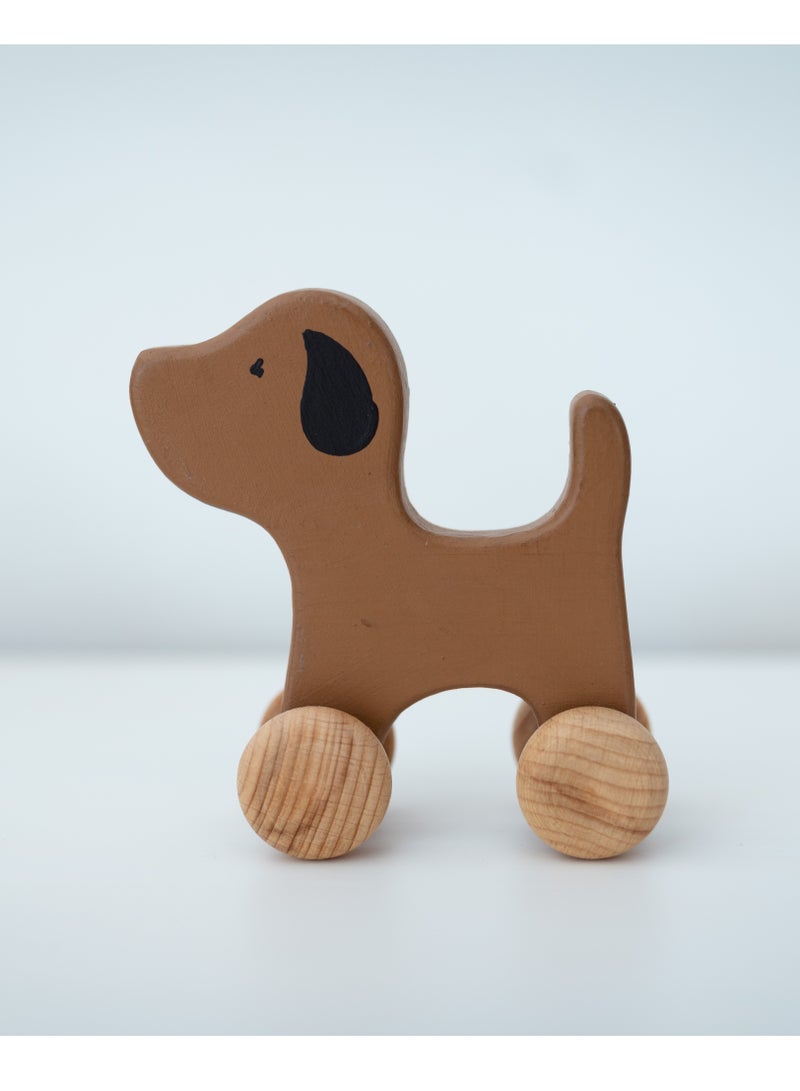 بيرتش آند باغز لعبة الأسطوانة الحيوانية الكلب لعبة خشبية صغيرة الكلب، هدية للأطفال، هدية الطفل، لعبة صديقة للبيئة، لعبة شخصية، هدية لعبة والدورف - Image 2