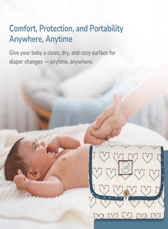 TIDY SLEEP حصيرة/وسادة تغيير الحفاضات المحمولة من تايدي سليب للأطفال حديثي الولادة والرضع من عمر 0 إلى 24 شهرًا، خفيفة الوزن، محمولة، ومقاومة للماء (حب مجري) - Image 2