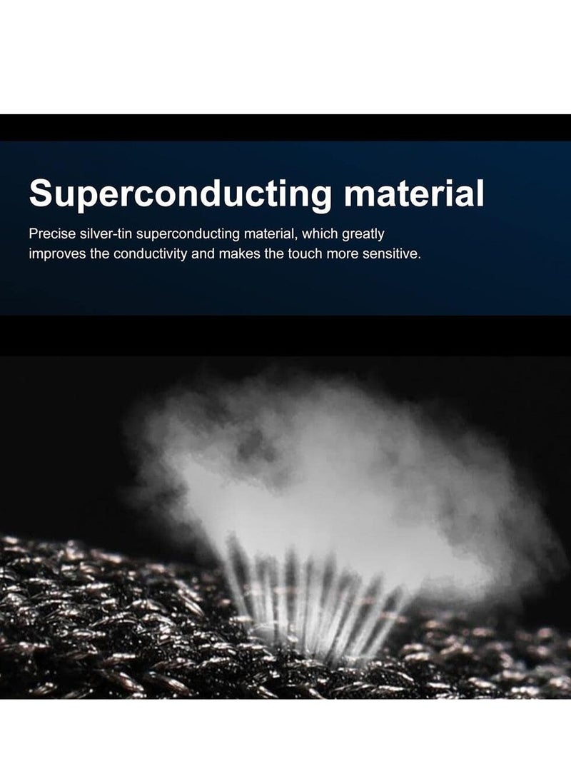 phomemo 2Pairs Gaming Finger Sleeves,High-Sensitive Anti-Sweat Breathable Seamless Finger Sleeve,Ultra Thin Silver Fiber Mobile Game Controller Fingertips Sleeves (Black) - Image 5