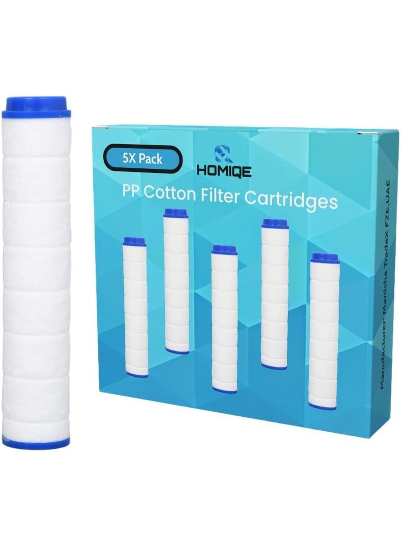HOMIQE Shower Filter Replacement Cartridges – 5-Pack | High-Pressure Refill Filters for HOMIQE Shower Head | Reduces Chlorine, Hair Fall & Hard Water | Enhances Skin & Hair Health - Image 1