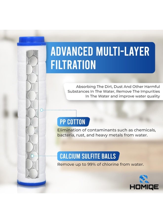 HOMIQE Shower Filter Replacement Cartridges – 5-Pack | High-Pressure Refill Filters for HOMIQE Shower Head | Reduces Chlorine, Hair Fall & Hard Water | Enhances Skin & Hair Health - Image 2