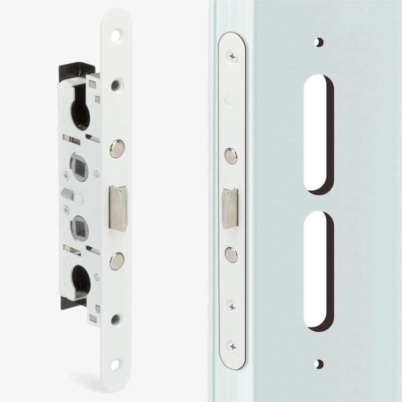 ReigaHood 2 Point Bolt Mortise Lock Replacement Fits for Pella Storm Doors ONLY 212 Handle PZ 78 Backset 714 Faceplate Screw Hole Centers Bolts Spaced at 212 NonHanded White - Image 2