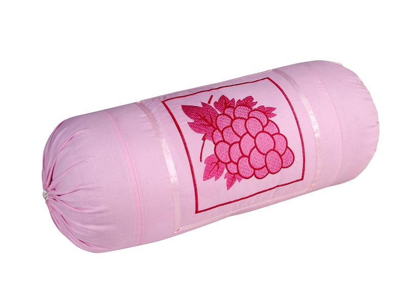 Rj Products™ Bolster Cover with Beautiful Grapes Embroidery Set of 2 Piece (Pink) - Image 3