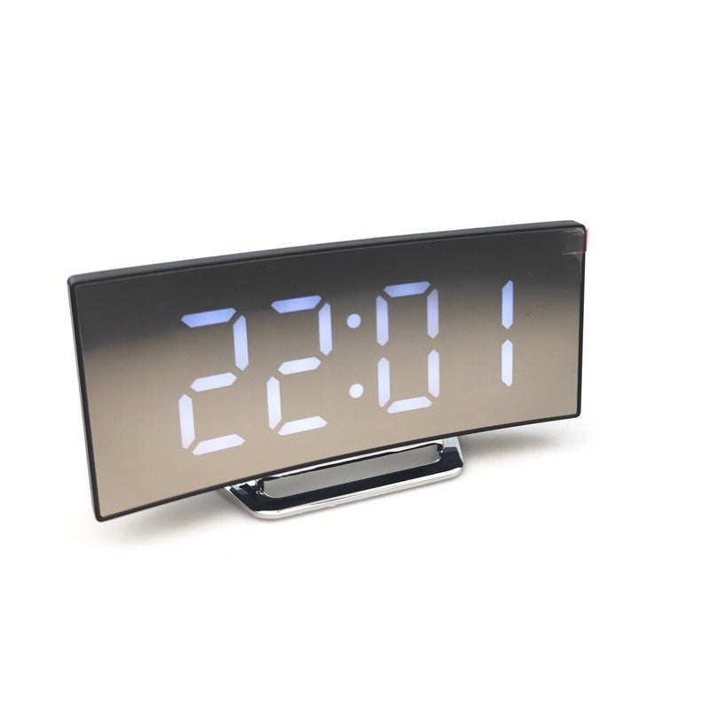 Creative Surface Electronic Clock Large Screen LED Clock Mirror Clock Mute Alarm Clock Factory 6507 white - Image 1