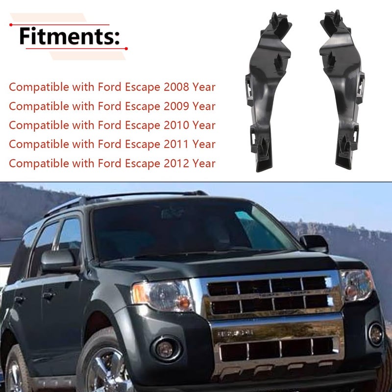 RLB-HILON 1PAIR Front Bumper Bracket Compatible with Ford Escape 2008 2009 2010 2011 2012 Year, for 8L8Z17E814A 8L8Z17E814B - Image 2