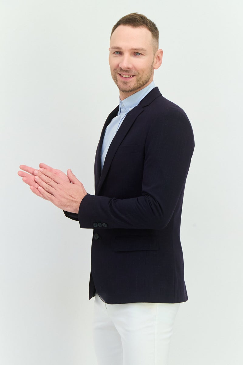 Antony Morato Men Slim Fit Solid Formal Suit Jacket, Navy - Image 2