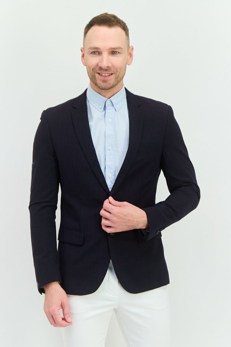 Antony Morato Men Slim Fit Solid Formal Suit Jacket, Navy - Image 1