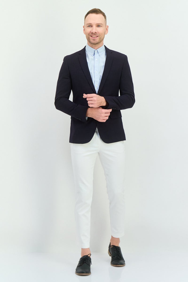 Antony Morato Men Slim Fit Solid Formal Suit Jacket, Navy - Image 4