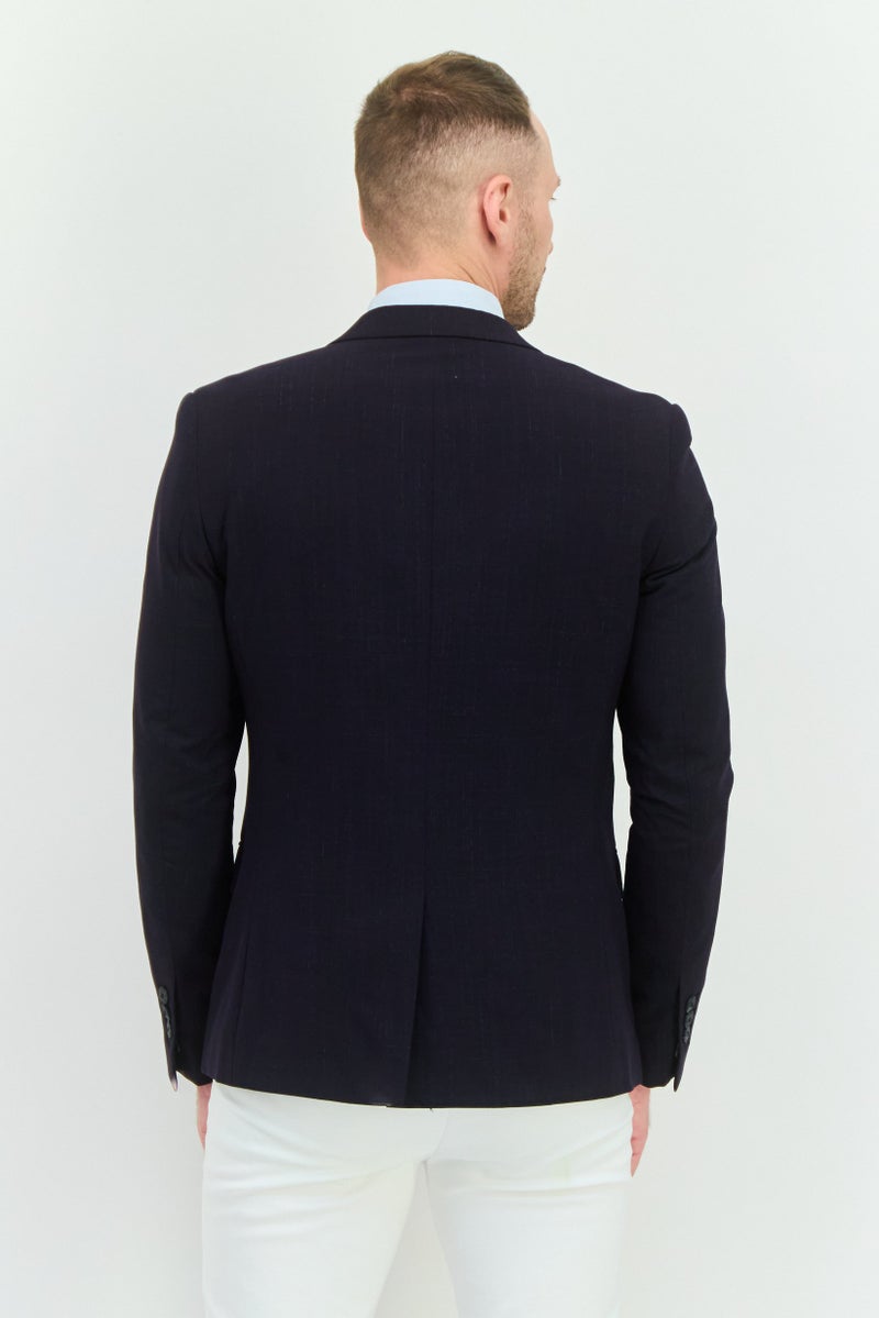 Antony Morato Men Slim Fit Solid Formal Suit Jacket, Navy - Image 3
