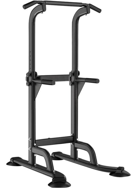 Power Tower Pull Up Bar and Dip Station Adjustable Height Dip Stand Multi-Functional Strength Training Fitness Workout Station