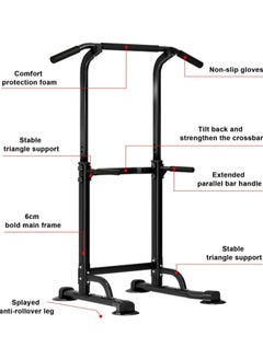 Denzoz Power Tower Pull Up Bar and Dip Station Adjustable Height Dip Stand Multi-Functional Strength Training Fitness Workout Station  - Image 4
