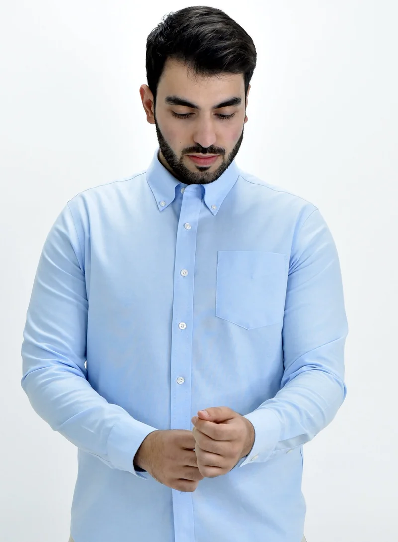 GIORDANO Men's Wrinkle Free Stripe Shirt  - Blue