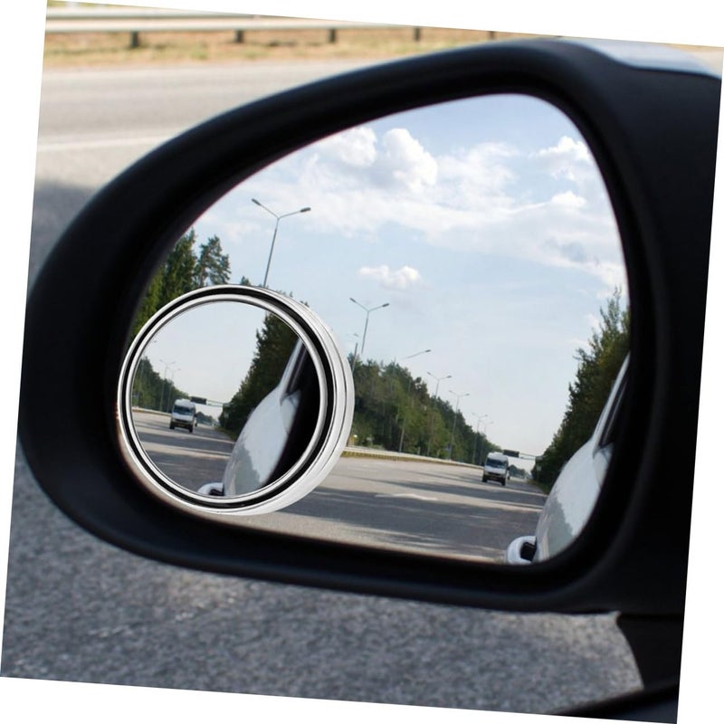 4Pcs Car Blind Spot Mirrors Convex Round Glass with Silver Frame for Trucks and Cars - Image 4