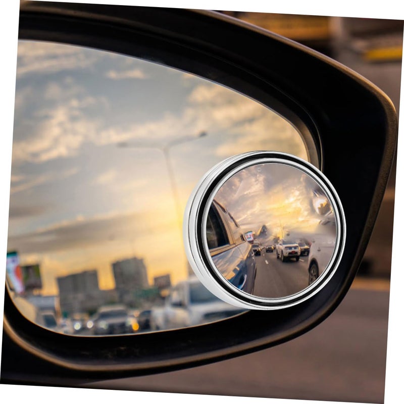 4Pcs Car Blind Spot Mirrors Convex Round Glass with Silver Frame for Trucks and Cars - Image 5