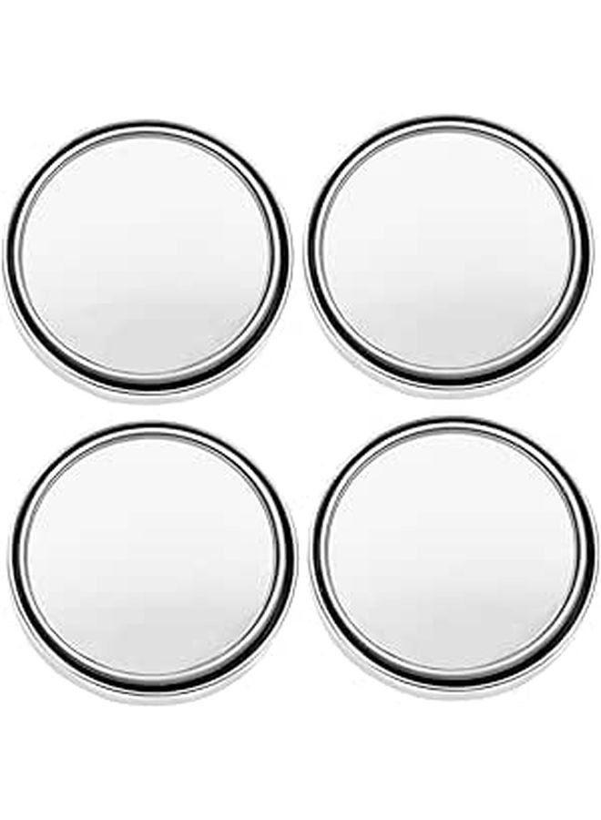 4Pcs Car Blind Spot Mirrors Convex Round Glass with Silver Frame for Trucks and Cars - Image 1