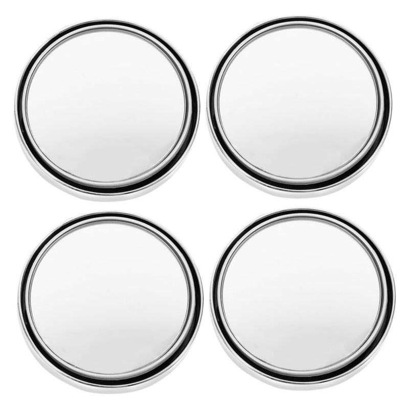 4Pcs Car Blind Spot Mirrors Convex Round Glass with Silver Frame for Trucks and Cars - Image 2