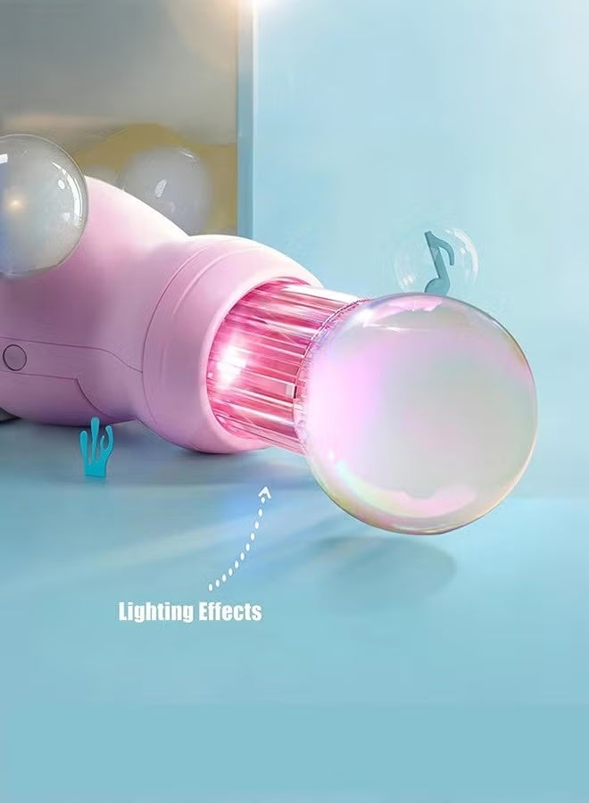 Soofam Colored Smoke Bubble Machine, Bubble Machine Elastic Bubble Mist Bubble Machine with elastic smoke effect, lightweight design, interactive bubbles, colored lights (pink) - Image 3